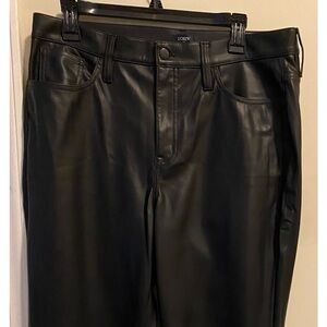J Crew Women’s Full-length straight-leg pant in faux leather- Brand New!